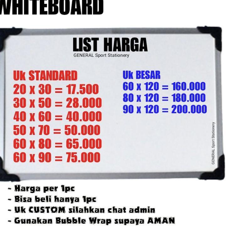 

Z94 Papan Tulis / White Board 50x70 Whiteboard TELAH HADIR ㆅ