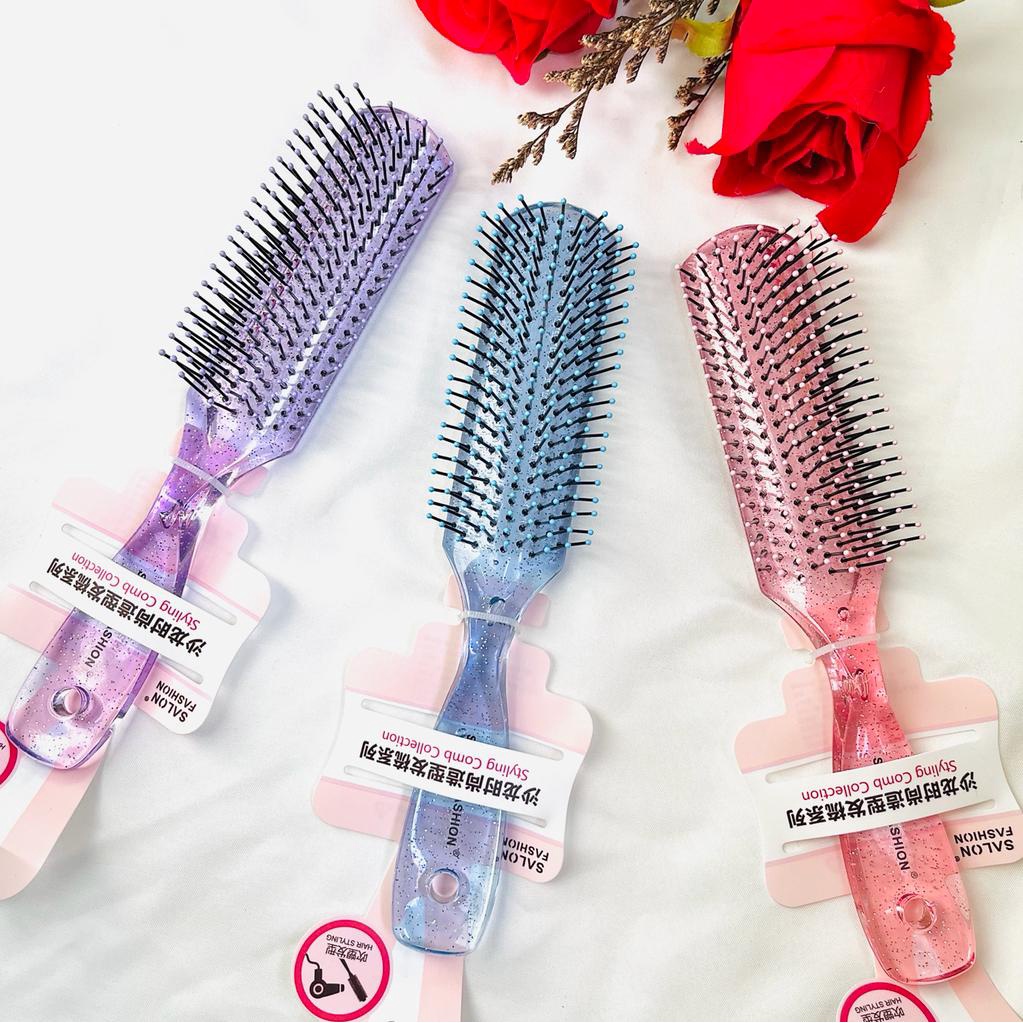 SOFARI Sisir Glitter Transparan Lebar PREMIUM / Sisir Aesthetic Lucu Ala Korea / Sisir Rambut Wanita