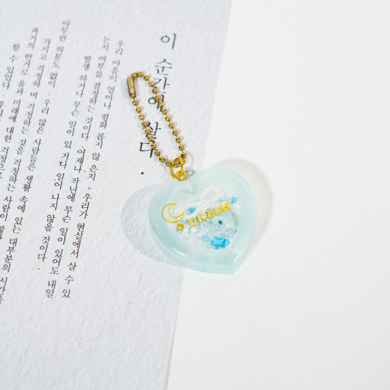 GANTUNGAN KUNCI CUSTOM RESIN HEART SHAKER KEYCHAIN MINI LOVE KPOP | HEART SHAKER RESIN LUCU KPOP
