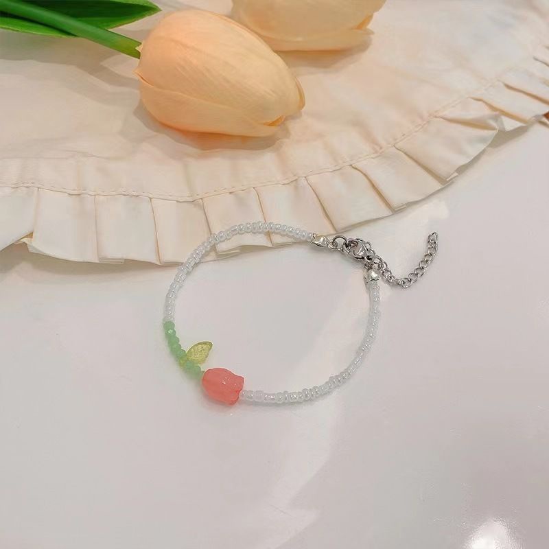 Gelang Mutiara Desain Bunga Tulip Untuk Wanita