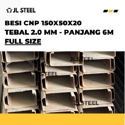 JLSTEEL Besi CNP 150x50x20 Baja Ringan Canal C (2 mm)