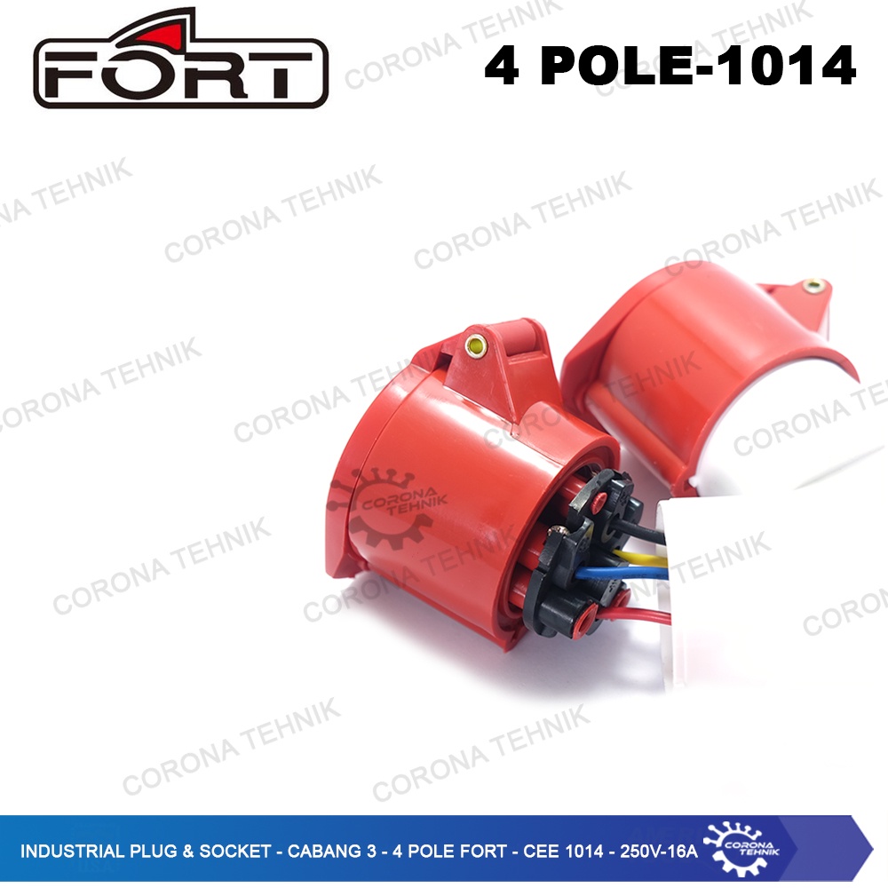 FORT - CEE-1014 - 250V - Industrial Plug &amp; Socket - Cabang 3 - 4 Pole