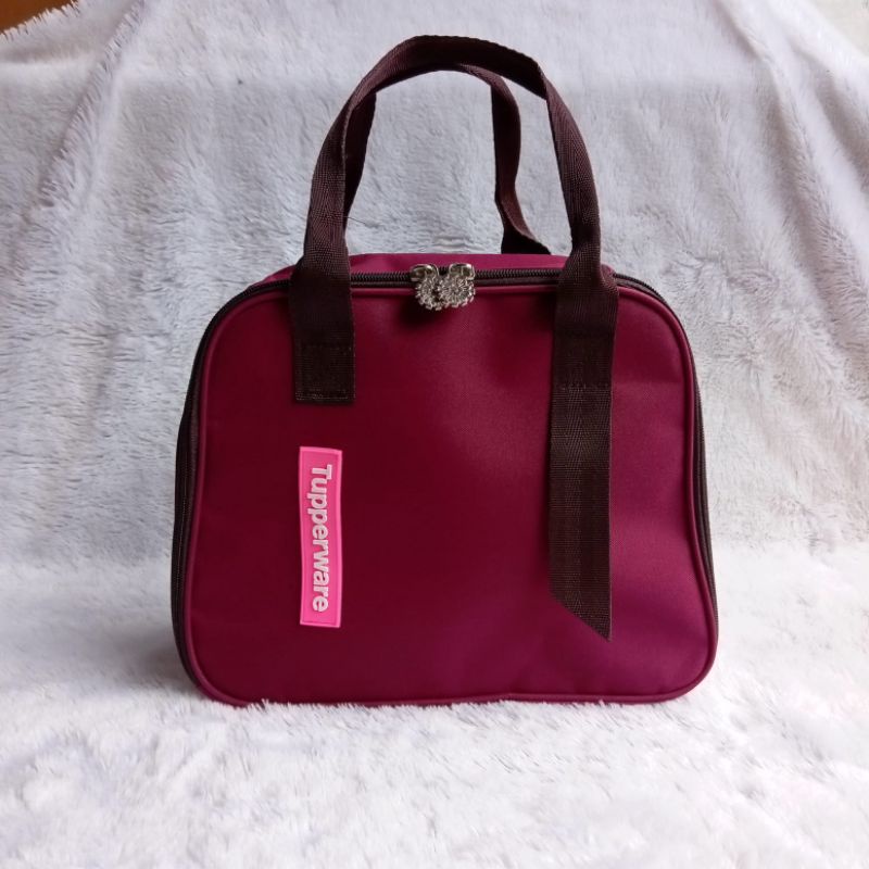 Tas bekal Luxury Tupperware ( Zipper bunga es )