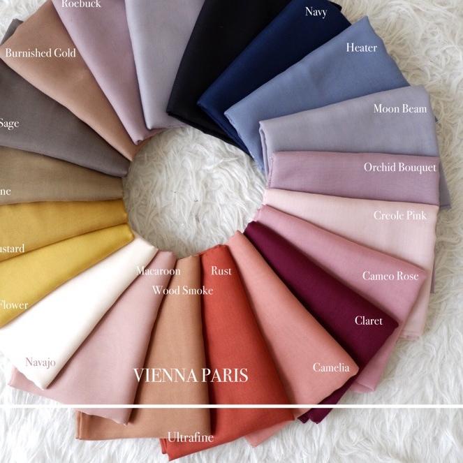 ♢ [Bahan Saja] PLAIN PARIS ULTRAFINE VIENNA / HIJAB SEGIEMPAT ✻