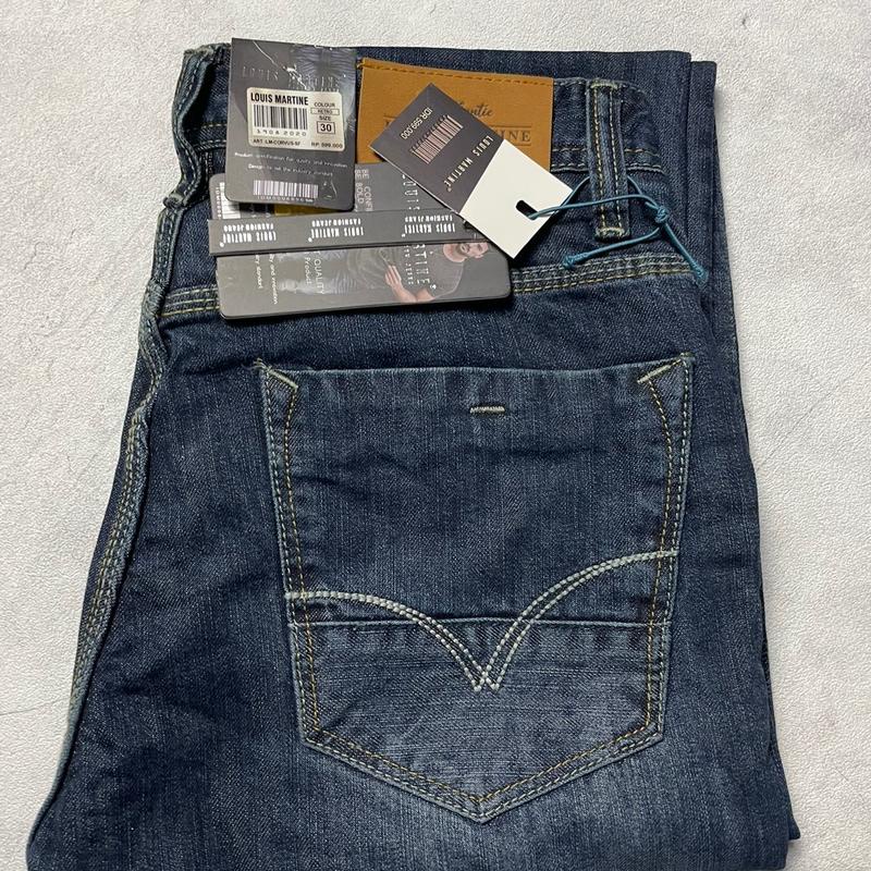 CELANA JEANS LOUIS MARTIN  JEANS REGULER PREMIUM DISTRO WOSHING CORVUS CORPUS