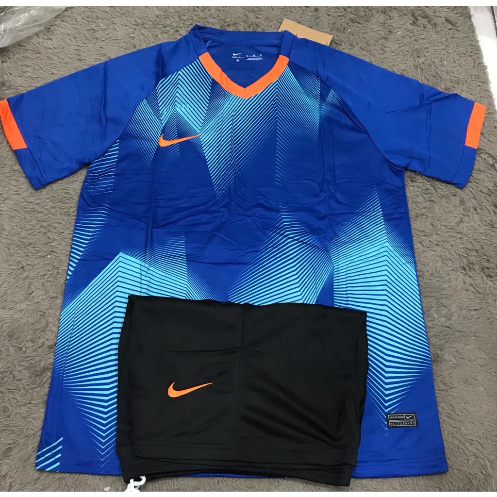 SETELAN BAJU FUTSAL SEPAK BOLA BIRU IMPORT