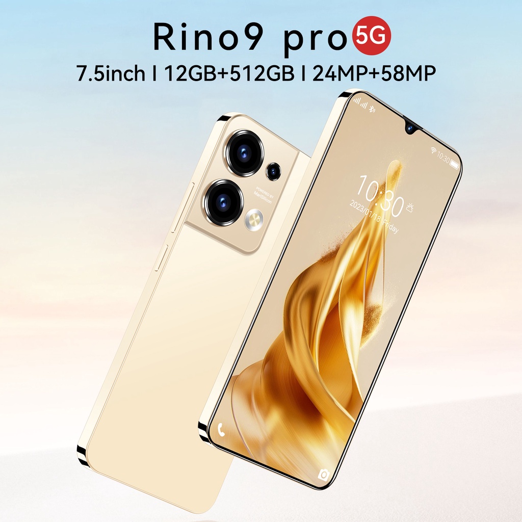 【COD+Pengiriman lokal】hp murah Rino9 Pro Ponsel Asli 12GB RAM+512GB ROM Android 24+48MP HD Kamera smartphone Dual SIM Dual Standby 5G cuci gudang  handphone