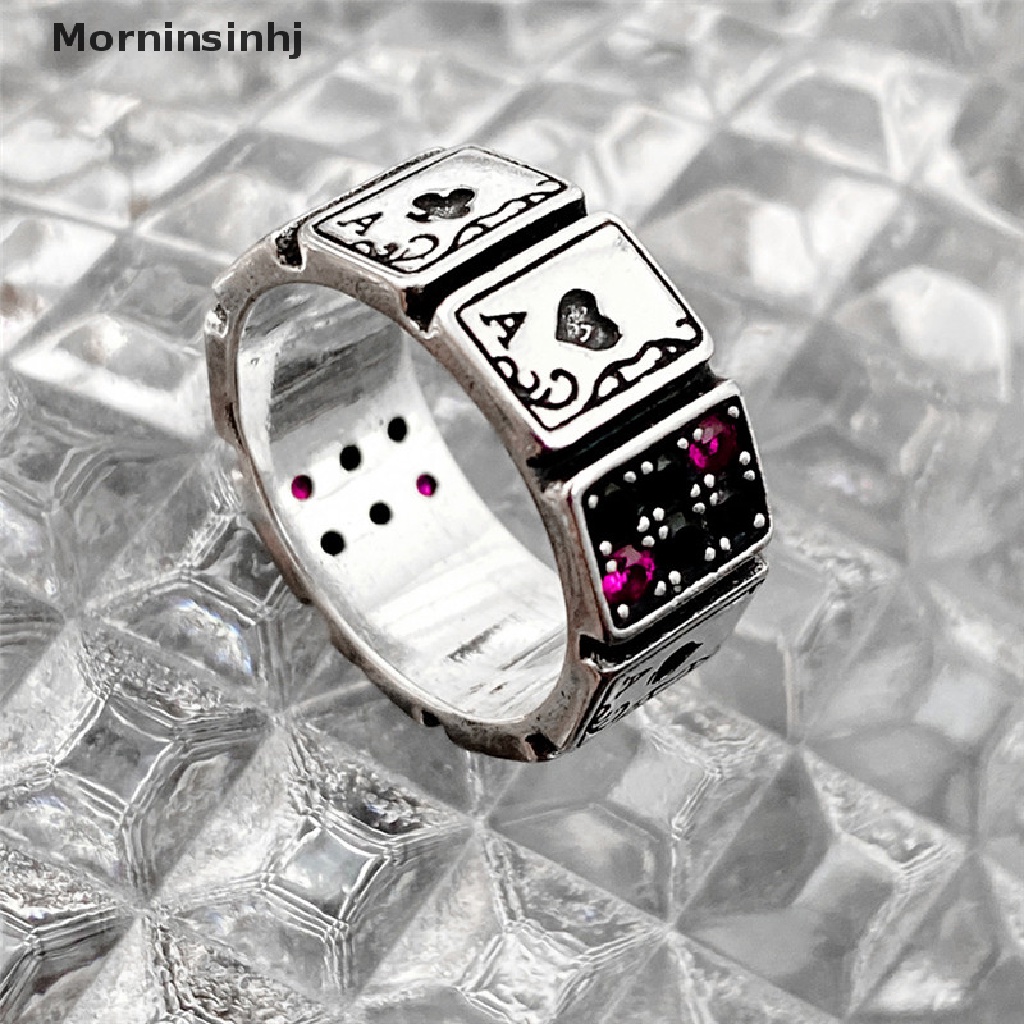 Mornin Fashion Wanita Perhiasan Lucu Bermain Kartu Zirkon Cincin Indah Dan Modis Ekor Cincin Liontin Cincin Bersama Jari Cincin Untuk Wanita Gadis Fashion Perhiasan Vintage Hadiah id