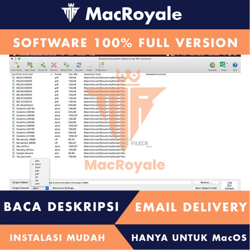 [MacOS] NCH Doxillion Document Converter Plus Full Version Lifetime Full Garansi