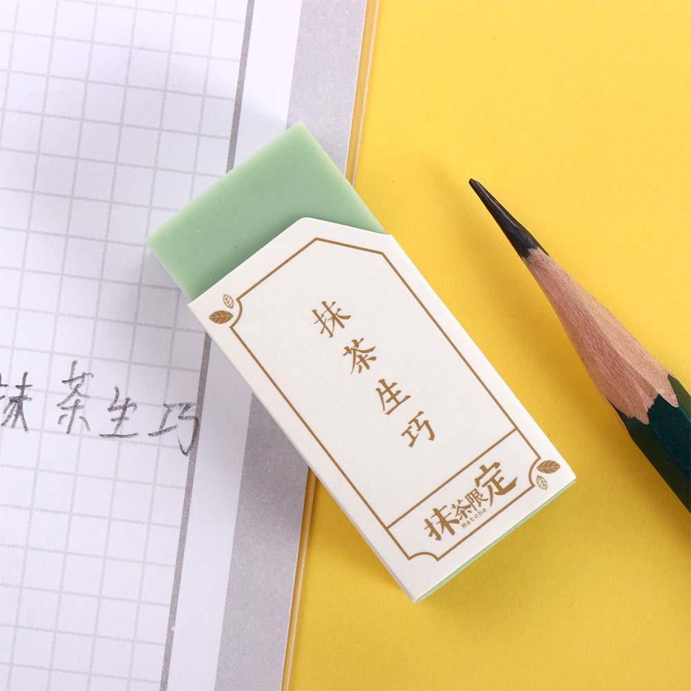 Lanfy Pencil Erasers Dustless Traceless Crumbless Membuat Alat Lap Sempurna Perlengkapan Koreksi Matcha Green Eraser