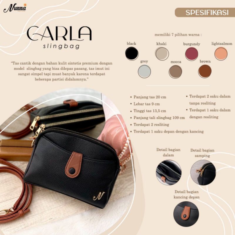 Tas Kecil Wanita ORI Brand Nunna "Carla Bag Black"