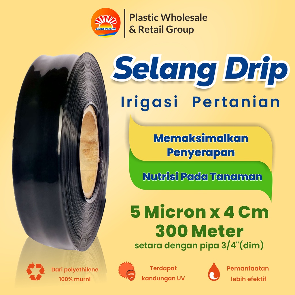 Selang Drip 5 micron 4 cm 300 meter - Pipa 3/4 inch