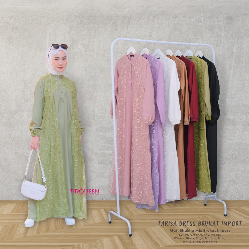 TARISA DRESS BRUKAT MEWAH ELEGANT - MAXI DRESS BUSUI LENGAN PANJANG