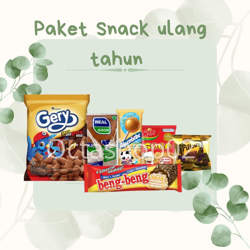 

BUY 30 FREE 1, Paket Snack ulang tahun kemasan pouch/Hampers Snack