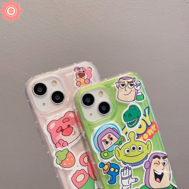 Kartun Lucu Manyo Case Realme C55 C30 7i C17 C30S C15 C25 C12 C35 C11 2020 C33 C21Y C25Y C25s 6i 5 5i 5s C20 C11 2021 C3 C1 C2 Toy Story Buzz Lightyear Alien Soft Airbag Case