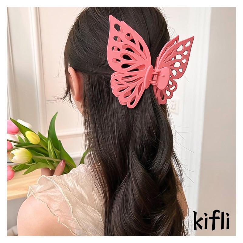 [KD] Klip Cakar Rambut Kupu-Kupu Buram Perempuan Dilubangi-out Double-layer Klip Rambut Serbaguna