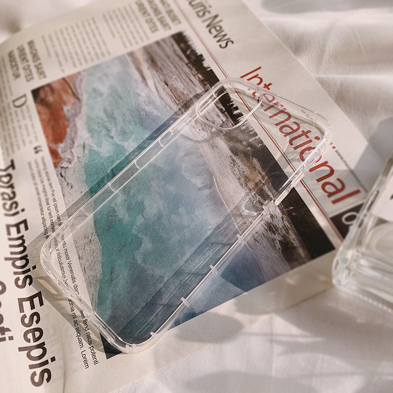 IPHONE Soft Case Pelindung Pencegah Jatuh Transparan Untuk Casing Iphone14 6/6s 6plus7 /8 SE 2020 7P/8Plus X XS XR 11 12 13 Mini Pro Max