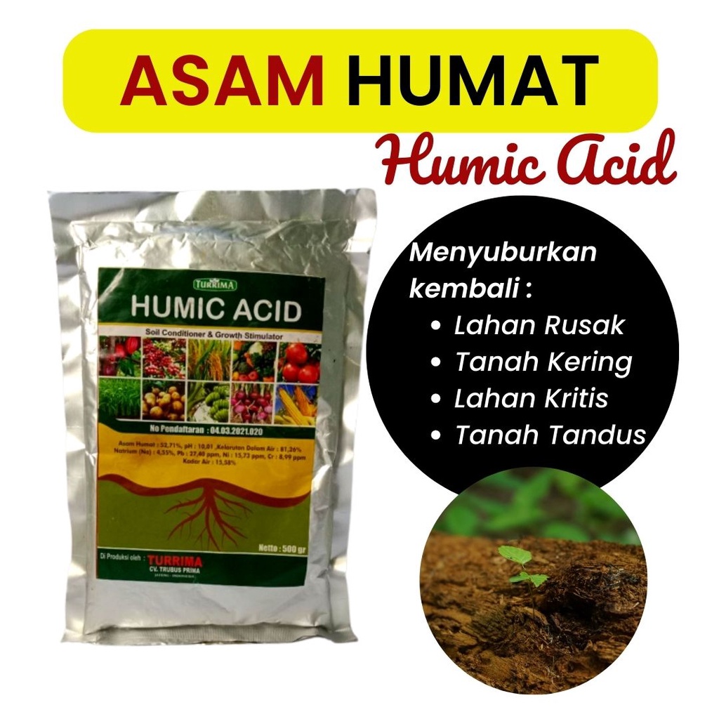 Jual Asam Humat Pembenah Tanah Alami Humic Acid Pupuk Organik Asam Humat Gr Penyubur Lahan