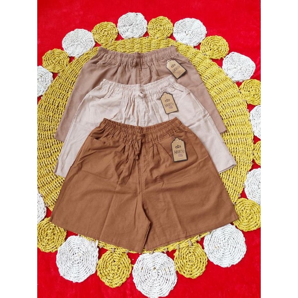 Celana Pendek Hotpants katun rami Jumbo // Celana Pendek hotpants katun rami Rainbow Murah