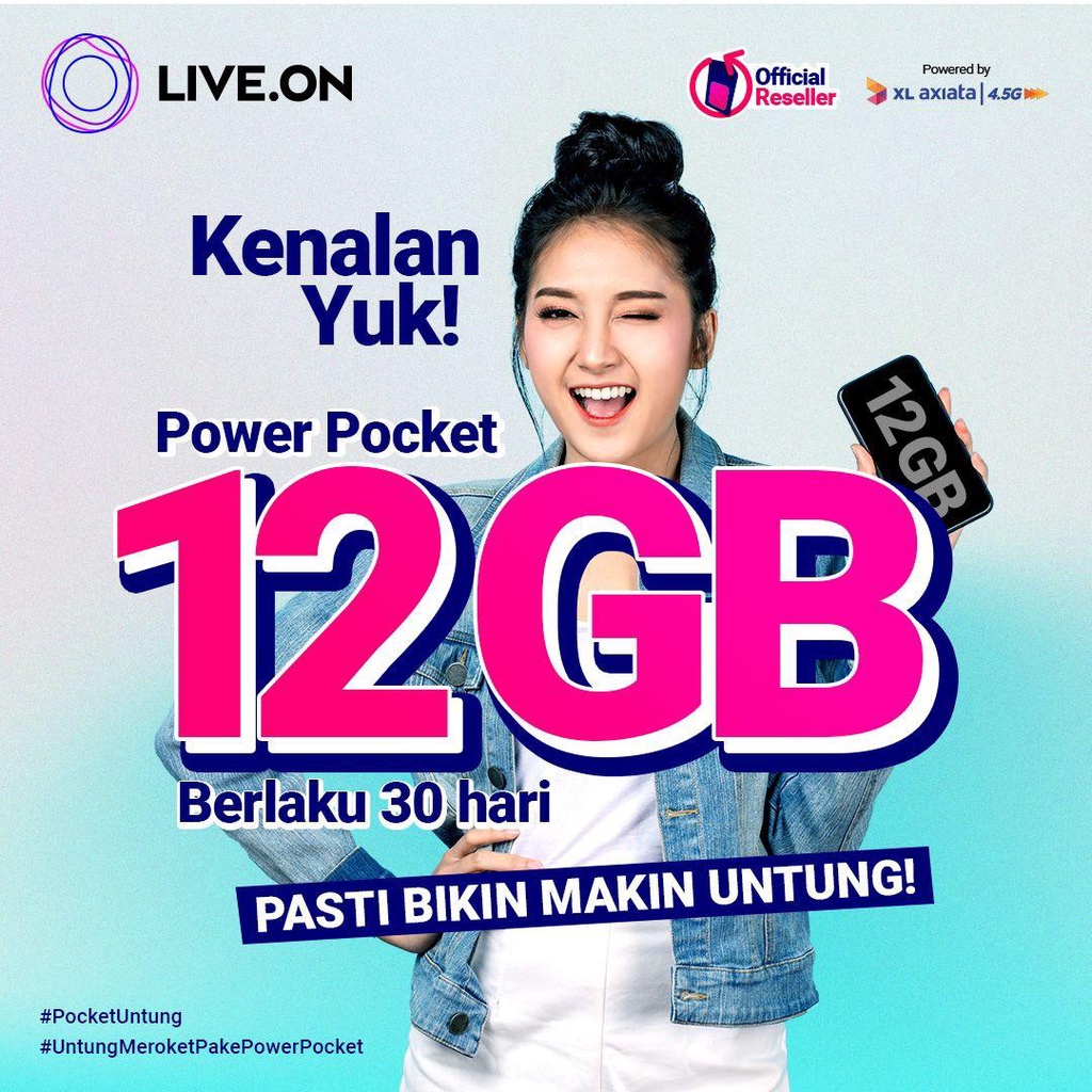Kartu Perdana LIVE ON Power Pocket 12GB - By XL Axiata 4.5G