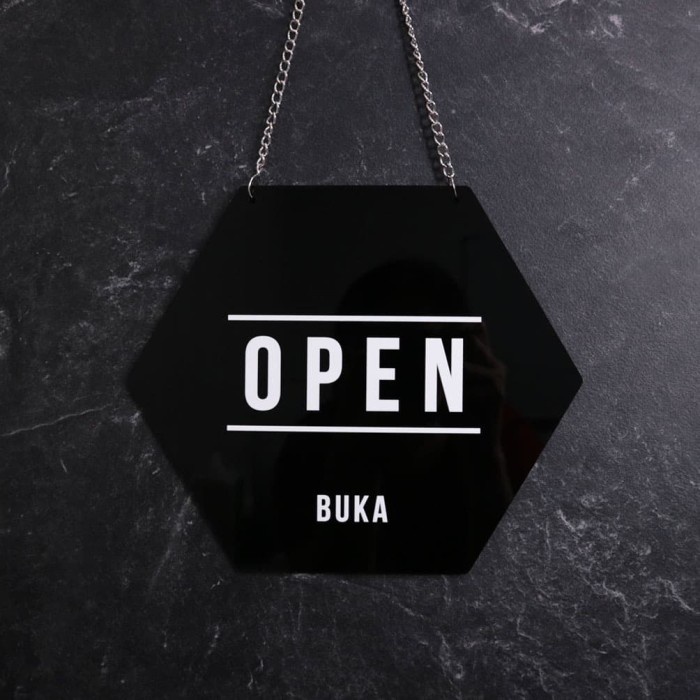 

[[JNT COD]] Open Closed | Akrilik Hexagonal | Sign Board
