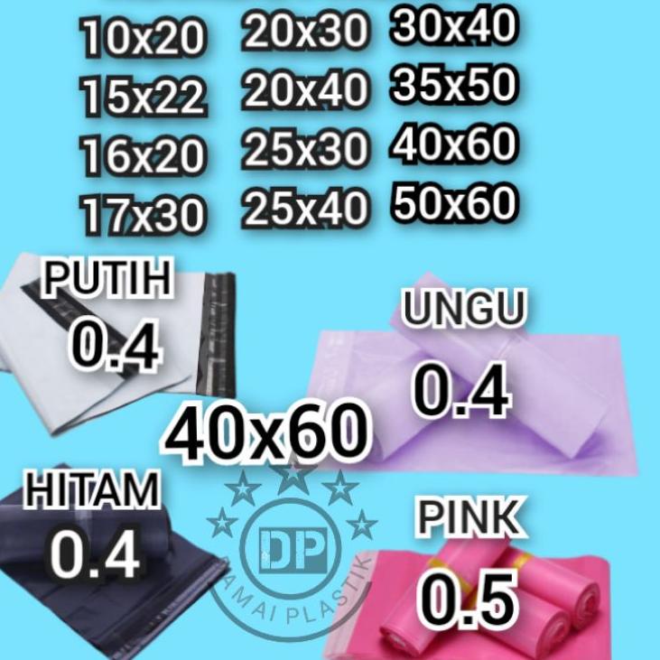

Diskon Untung Kantong Plastik Packing PE 40x60CM Polymailer Hitam Putih Pink 40x60 Amplop ungu