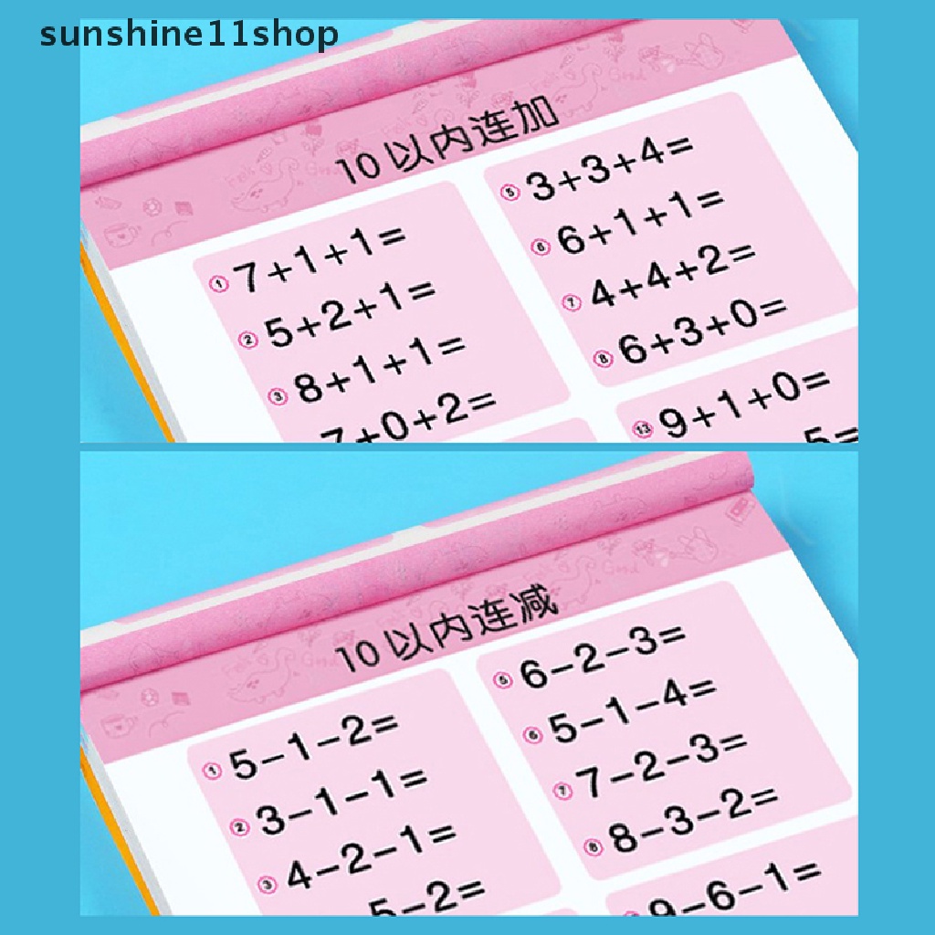 Sho 80halaman/penambahan Dan Pengurangan Buku Anak Belajar Matematika Workbook Buku Latihan Aritmatika Tulis Tangan Notebook N