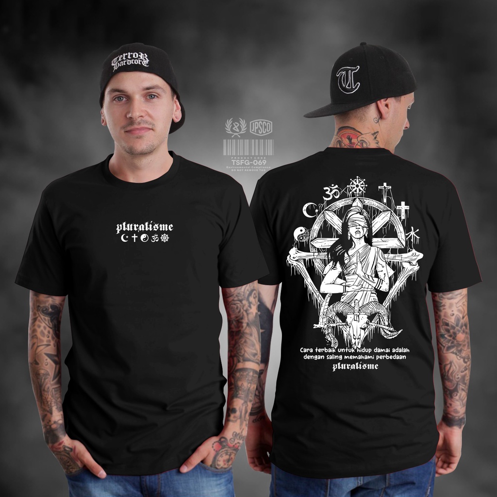 Baju Atasan Kaos Distro Pria Lengan Pendek Terbaru Keren 2022 Pluralisme Gusdur Baphomet