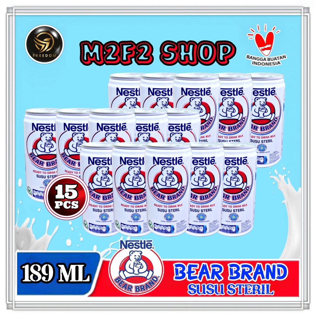 

Susu Sterilisasi Bear Brand | Beruang Original Kaleng - 189 ml (Kemasan 15 Pcs)
