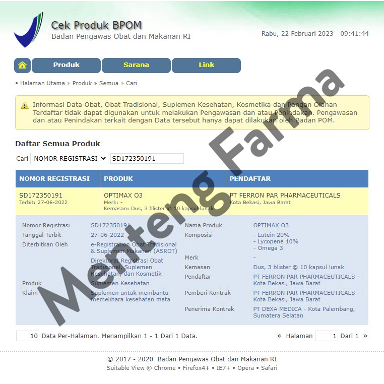 Optimax O3 10 Kapsul - Vitamin dan Suplemen Kesehatan Mata