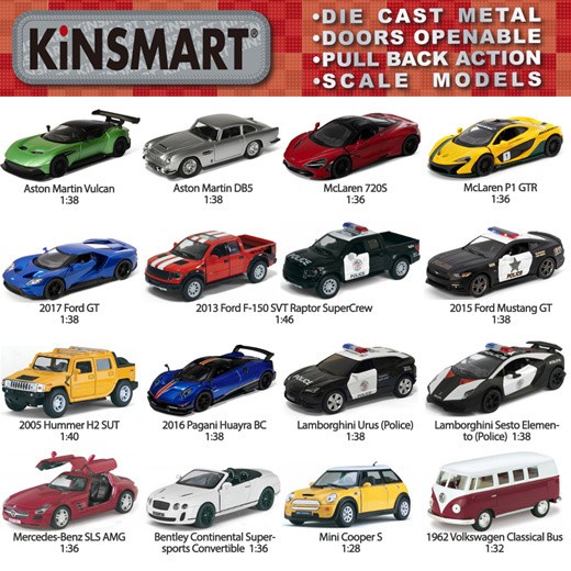 Promo Diecast Kinsmart 1/38 Metal/Pullback/OpenDoor - Panjang 13 cm