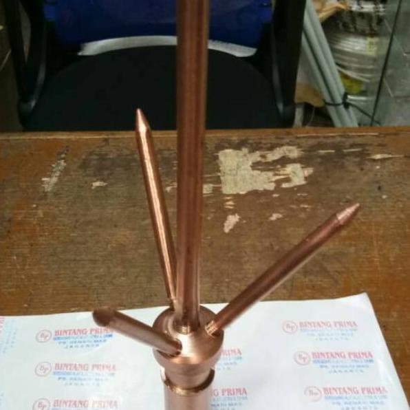 ◌ Tombak Anti Petir / Splitzen Trisula / Treesula 3/4" inch Kuningan ❋