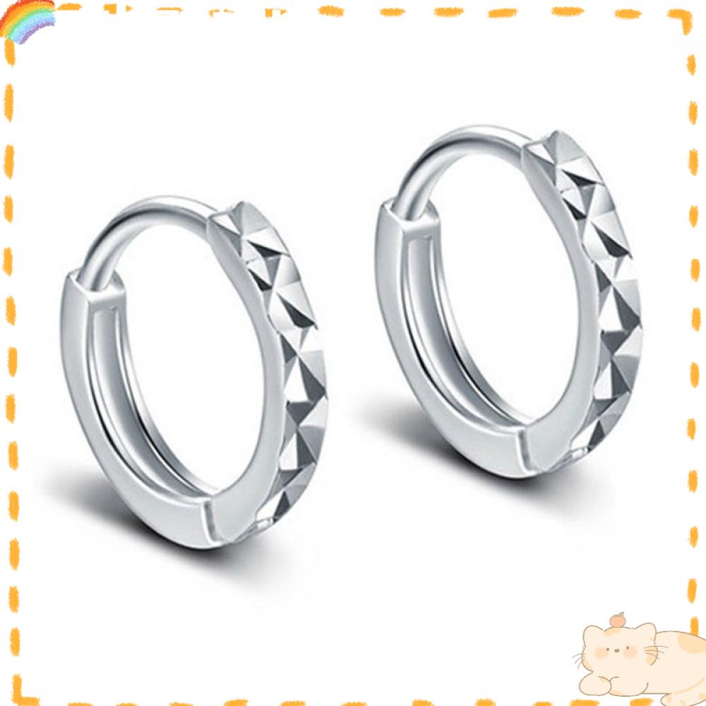 Solighter Anting Korea Hoop Simple Silver Plated