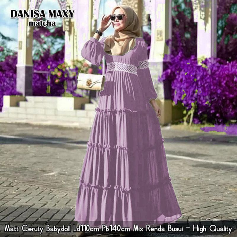 [Fashion Muslim] DANIK | DANISA MAXY DRESS | gamis renda ceruty babydoll