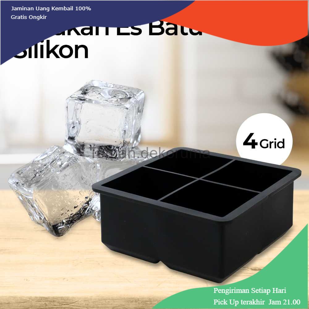 TD - DPR SSGP Cetakan Es Batu Silikon Big Ice Maker 4 Grid - SSGP4