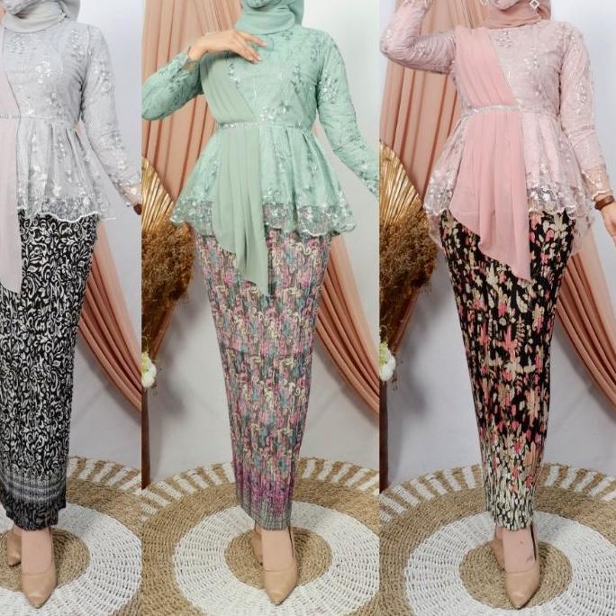 ♬ ~SET KEBAYA MODERN AURORA TULLE SELENDANG/KEBAYA BROKAT/KEBAYA PESTA/KEBAYA WISUDA/TUNIK BROKAT ✱