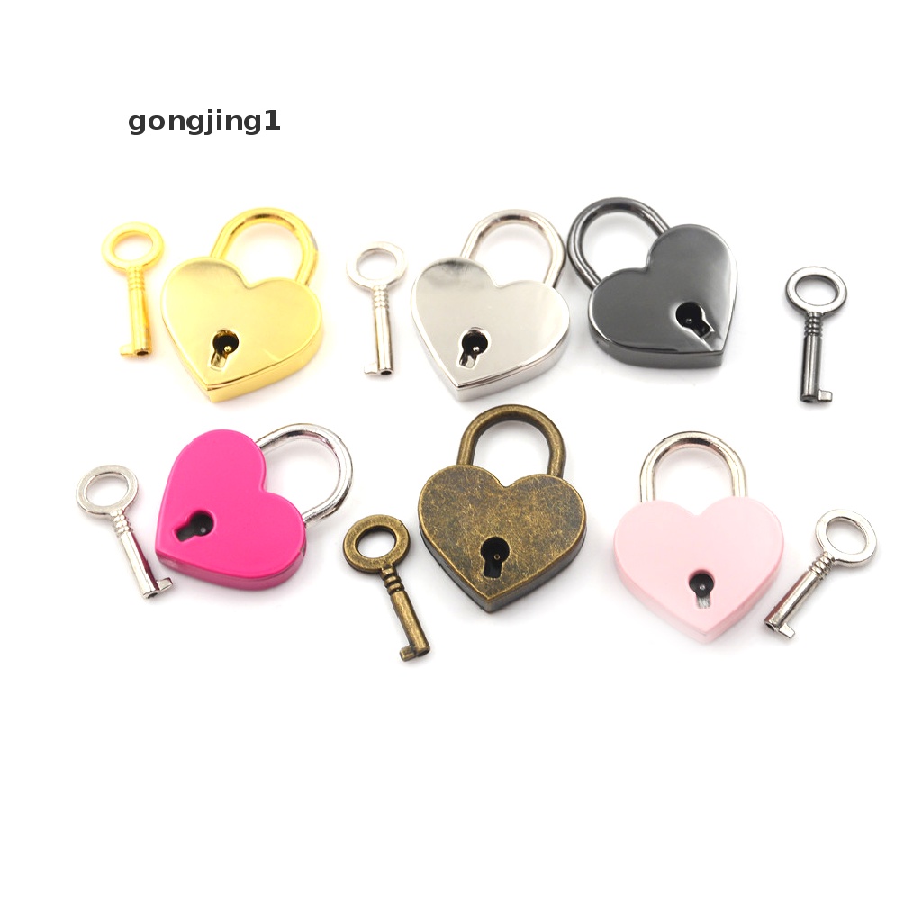 Ggg Gembok Mini Love Bentuk Hati Padlock Tiny Luggage Bag Case Lock Dengan Kunci ID