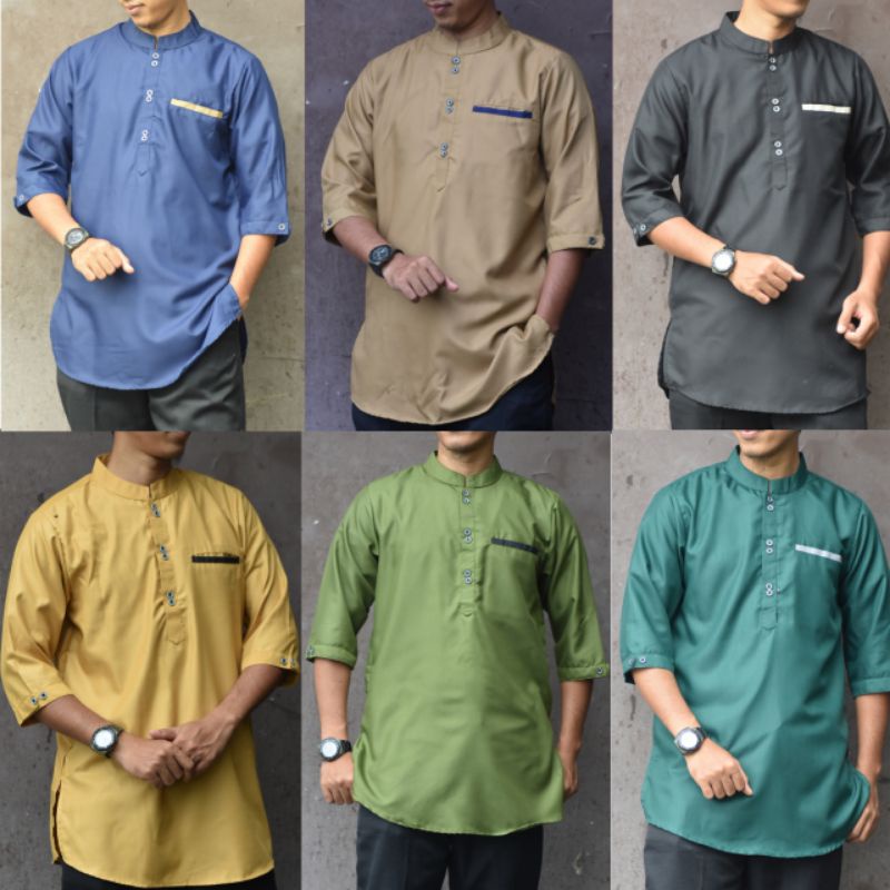 Baju Koko Kurta Dewasa tangan 3/4