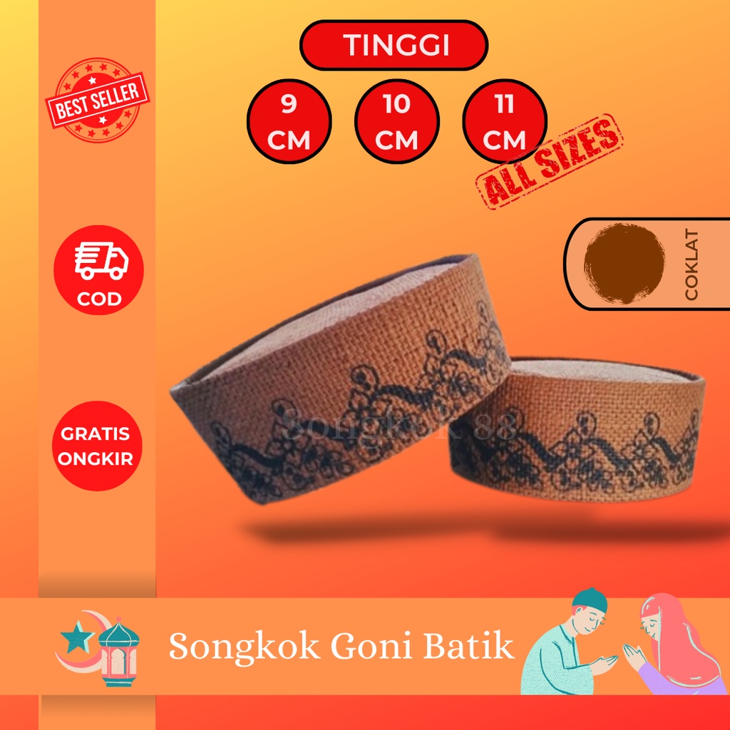 Peci songkok goni batik kopiah rajut kain goni motif batik model songkok bahan goni nasional pria an