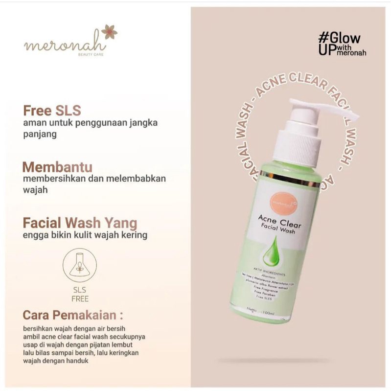 PAKET WAJAH JERAWAT/SENSITIVE/FLEK KUSAM  MERONAH(JERAWAT,BRUNTUS,FLEK)