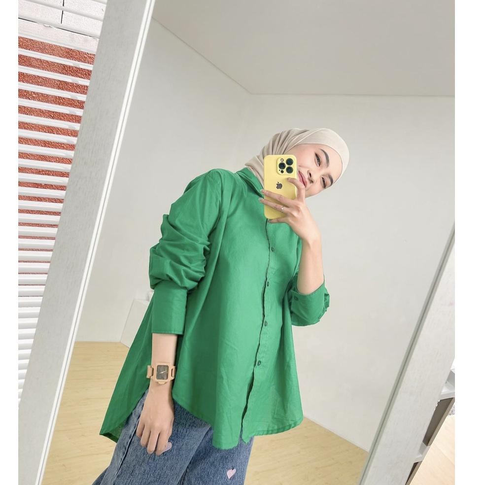 Ready DIVA TOP / KEMEJA POPLIN IMPORT ATASAN WANITA BAJU WANITA FULL KANCING