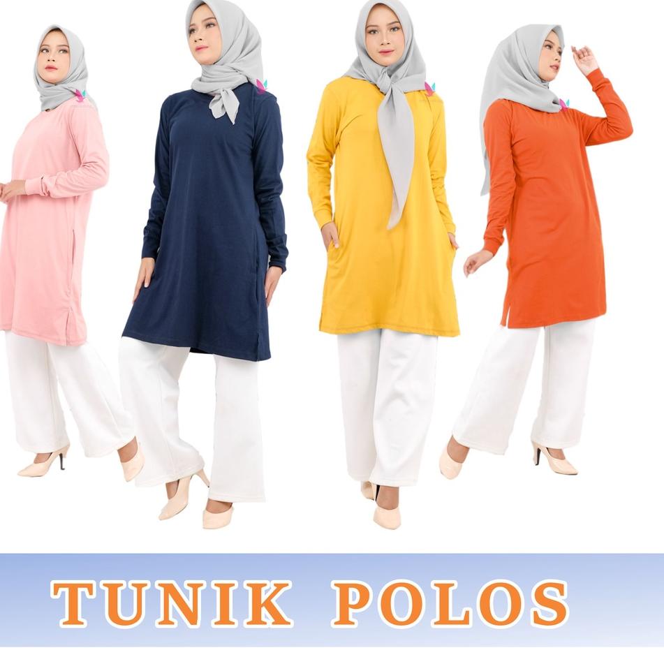 ➭ KAOS TUNIK POLOS SAKU SAMPING BAHAN KATUN COMBED 30S ✈