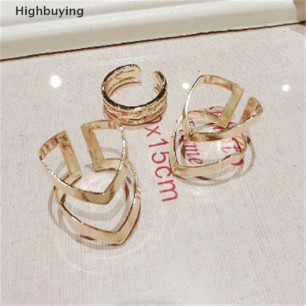 Hbid Aksesoris Fashion Perhiasan New Punk Cuff Finger Ring 3pcs/set Hadiah Untuk Wanita Glory