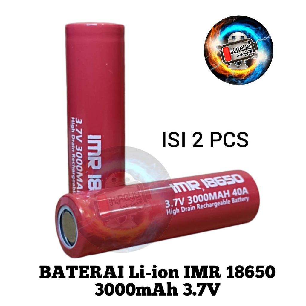 Batre/Baterai Cas Mode Vape Type IMR18650 LITHIUM 3.7volt - 3000mAh Isi 2pcs