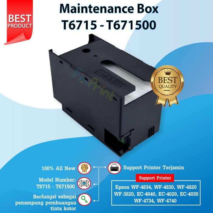 Maintenance Box Compatible T6716 T671600 T6715 T671500 Reset Waste Tank Busa Pembuangan Printer Epsn