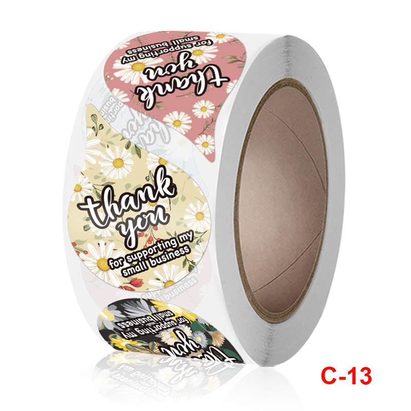 COD✨500 PCS / 1 ROLL STIKER TERIMA KASIH / STICKER THANK YOU Stiker Terima Kasih gs-29#🎵C13