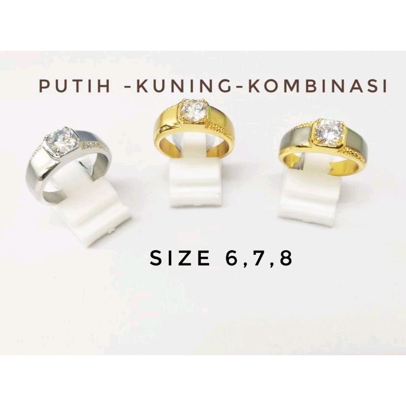 Cincin Titanium Super Mewah Doff Kilau