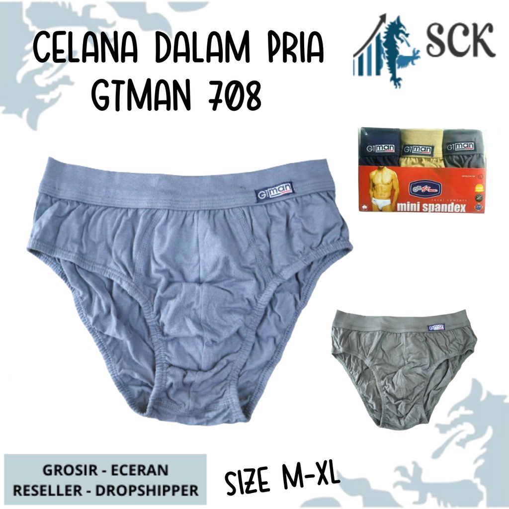 [ISI 3] CD Pria GT-MAN 708 Warna Mini Spandex size S-XL / CD Dalaman Pria Laki-Laki Mini Spandex - sckmenwear GROSIR