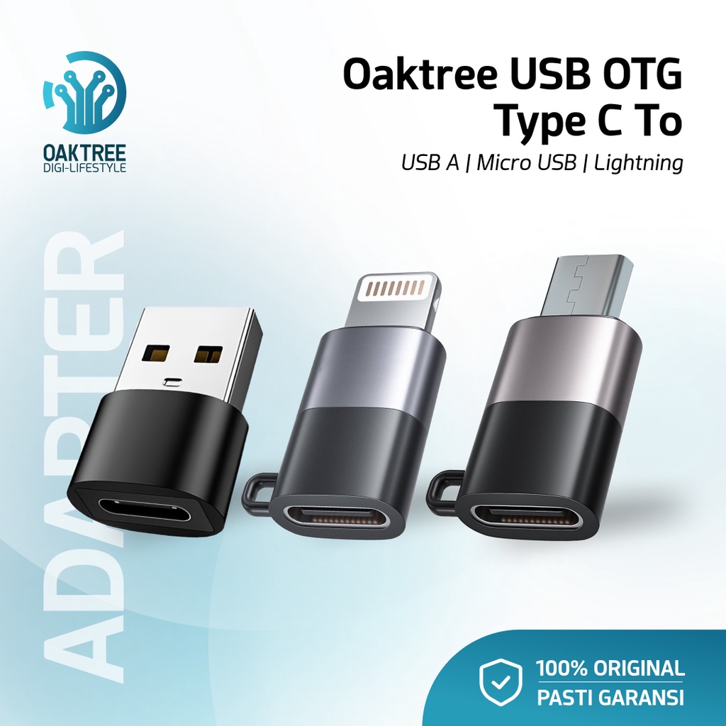 Oaktree Wireless Microphone Converter Type C to Lightning Micro USB A