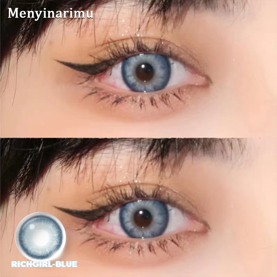 （COD）RICHGIRL 1 pasang lensa kontak warna diameter 14MMsoftlenssoftlens matasoftlens mata korea